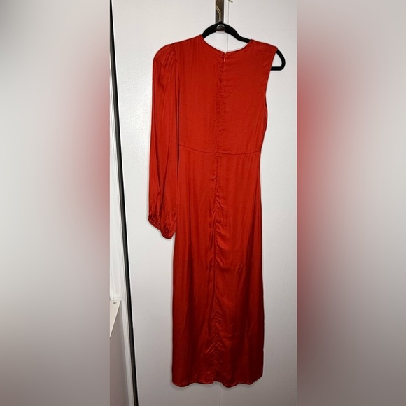 FARM Rio Red One-Shoulder Maxi Cutout Dress Long Sleeve - Small - Picture 10 of 16